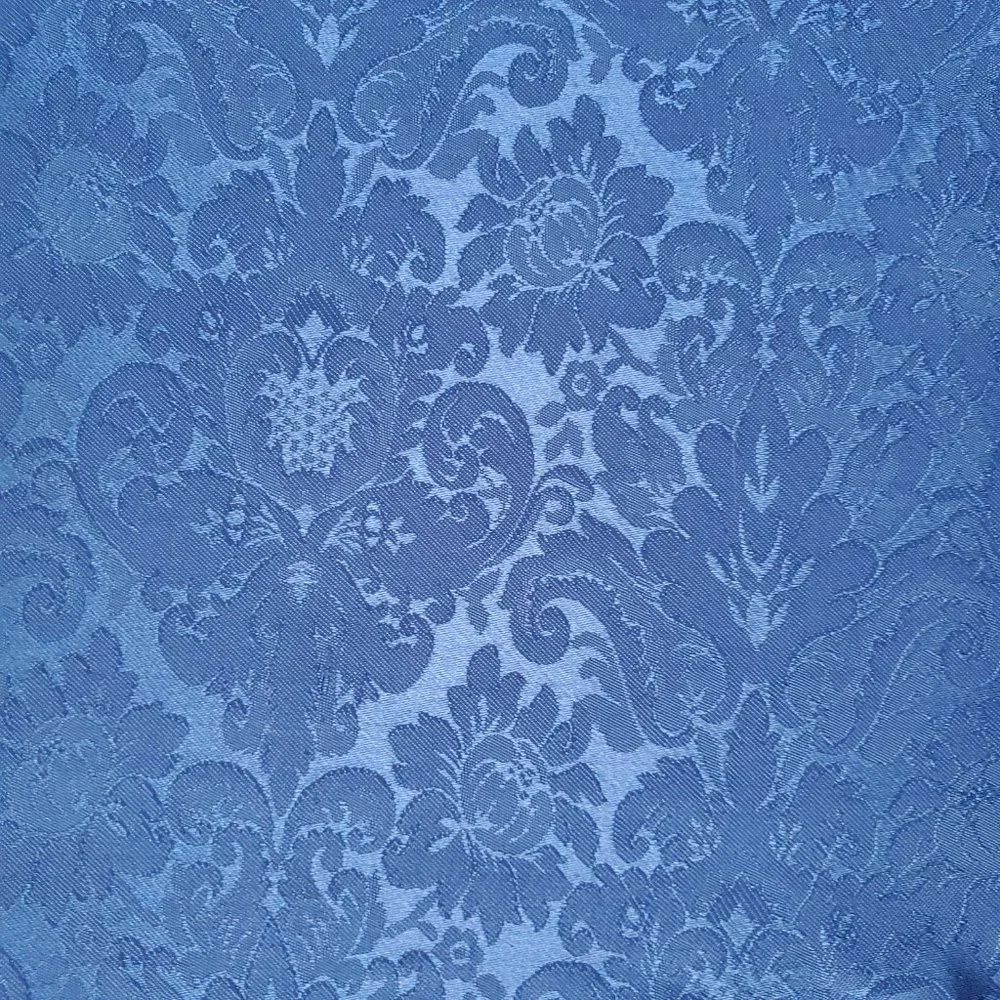 VTG PAIR OF SHINY DARK BLUE ROUND TABLE TOPPER DOILIES SCALLOPED EDGES 16